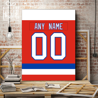 Washington Jersey Custom Canvas Print Wall Art for Boy Girl Men Women Hockey Personalized Canvas Art
